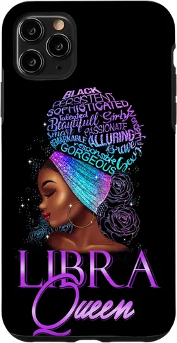 Vista 13 de Purple Libra Queen African American Woman Septiembre Octubre Funda para iPhone 17