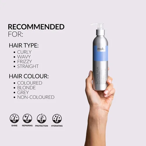 Vista 5 de MUK. Cuidado del cabello Acondicionador Reparador Intenso - 10.1 fl oz Protein-enriched conditioner that hydrates dry, damaged, and brittle hair