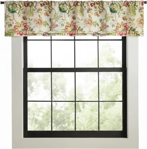 Vista 10 de Par de cortinas Brissac con cintas, de Ellis Curtain, 70 x 63", color rojo
