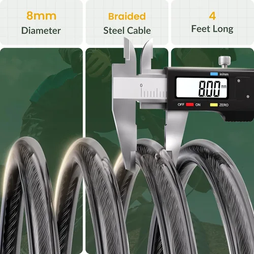 Vista 3 de Titanker Cable de bloqueo de bicicleta, bloqueo de cable de bicicleta de 4 pies, bloqueo de bicicleta autoenrollable básico para niños, combinación