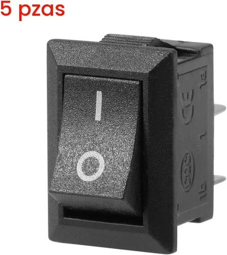 Vista 2 de uxcell 5PCS KCD11 AC 125V/6A 250V/3A SPST 2 Terminal 2 Posición Encendido/Apagado Interruptor Basculante Barco Negro