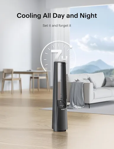 Vista 6 de PELONIS - Ventilador inteligente sin aspas de 40 pulgadas para dormitorio - Ventilador de torre, compatible con Alexa/Google/WiFi, motor DC, 6