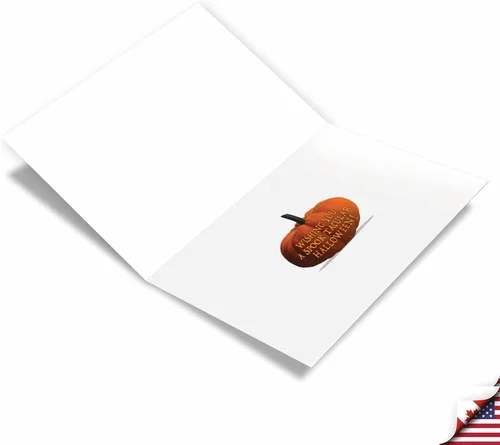 Vista 2 de NobleWorks Tarjeta de felicitación de Halloween con sobre de 5 x 7 pulgadas (1 tarjeta) calabazas brillantes - C10194BHWG