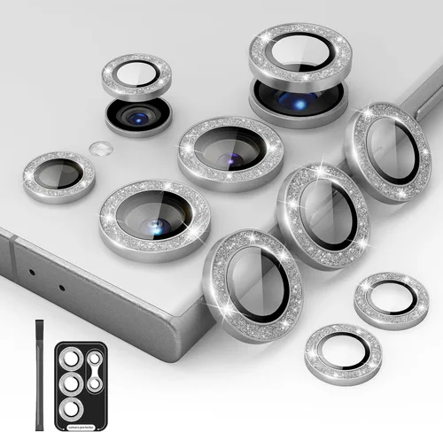 Vista 25 de Para Galaxy S24 Ultra Protector de lente de cámara Anillo de aleación de aluminio individual 9H Vidrio templado Accesorios decorativos Cubierta