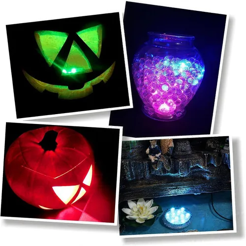 Vista 6 de Luces LED sumergibles con control remoto, 13 colores, 4 modos, funciona con pilas, luz LED subacuática para piscina enterrada y piscina sobre