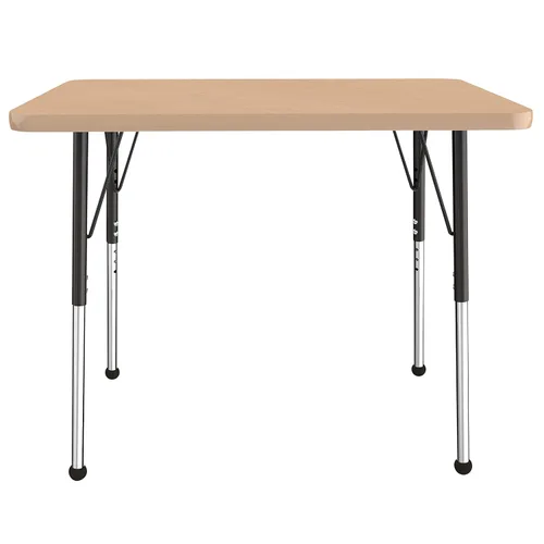 Vista 75 de FDP - Mesa rectangular para actividades escolares y de oficina (24 x 36 pulgadas), patas estándar con deslizadores giratorios, altura ajustable