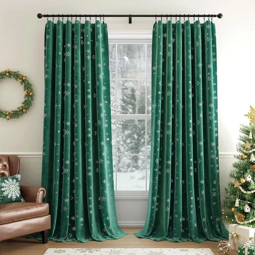 Vista 21 de Beauoop - Cortinas de terciopelo marrón para dormitorio, sala de estar, 52 x 96 pulgadas, 2 paneles Marrón dorado