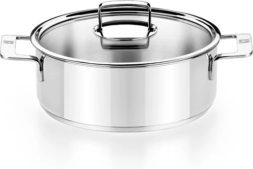 Vista 8 de BRA COOKWARE Signature Olla de acero inoxidable con tapa de vidrio Cacerola profesional de 1.2 cuartos de galón de 6.3 pulgadas Olla