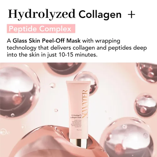 Vista 2 de NOWATER Mascarilla facial de colágeno para piel cristalina, colágeno hidrolizado coreano y 6 péptidos, reafirma e hidrata visiblemente en 15