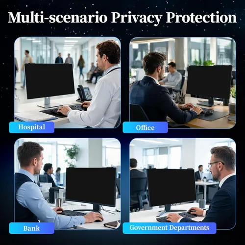 Vista 7 de Paquete de 2 pantallas magnéticas de privacidad de 24 pulgadas para monitor de computadora 16:9, protector de pantalla antirreflejos, pantalla