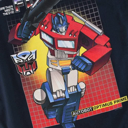 Vista 3 de Camiseta y pegatinas Transformers Optimus Prime, Optimus Prime, Azul marino