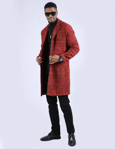 Vista 3 de UANEO Abrigo de gabardina casual con solapa de muesca para hombre