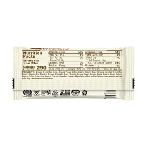 Vista 3 de GoMacro, Barra de placer de proteínas, chispas de chocolate con mantequilla de maní, 2.4 onzas