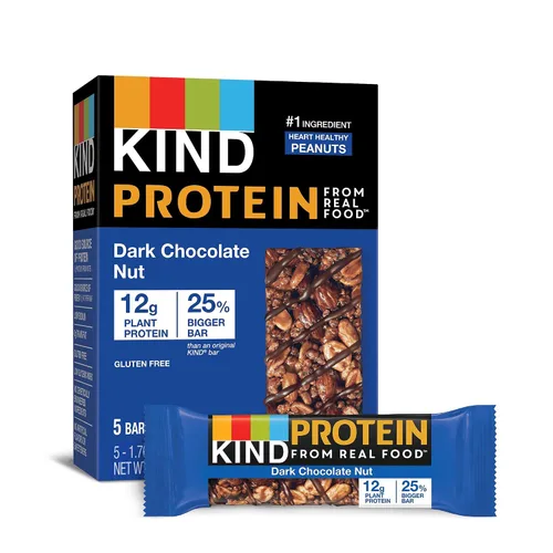 Vista 5 de KIND Barras de proteínas, mantequilla de almendra y chocolate oscuro, 5