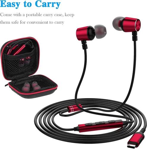 Vista 7 de APETOO Auriculares USB C para iPhone 15, 16 Pro Max, Samsung S21, S22, S23, S24, Ultra Flip Fold A55, A54, A9, cancelación de ruido, auriculares