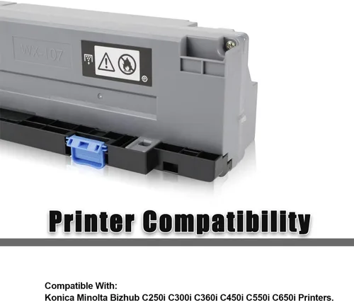 Vista 2 de ValueColor Compatible con WX-107 WX107 Caja de tóner residual de repuesto para impresoras Konica Minolta Bizhub C250i C300i C360i C450i C550i C650i.