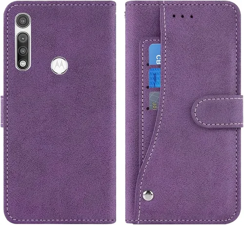 Vista 5 de Asuwish Funda compatible con Moto G Fast 2020 y protector de pantalla de vidrio templado, soporte para tarjetas de crédito, accesorios para celular