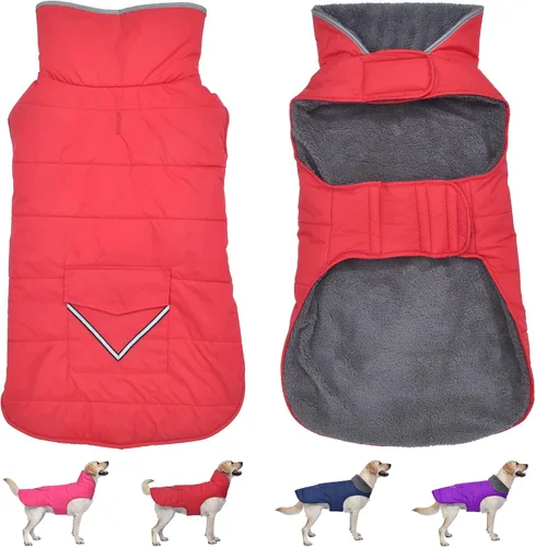 Vista 11 de Petglad - Abrigo de invierno impermeable para perro con bolsillo, chaleco