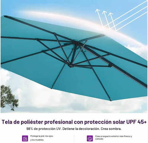 Vista 73 de PURPLE LEAF Paraguas al aire libre con base 8' x 8' protección solar verde Manzana Verde (Apple Green)