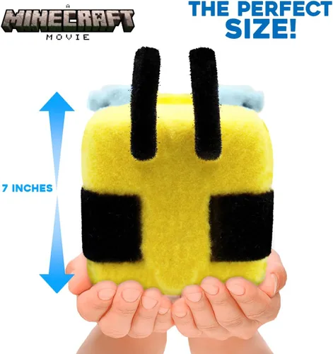Vista 4 de Minecraft Mighty Mega Squishme (Abeja Cozie) Officially Licensed Minecraft Movie collectible. Soft slow-rise foam squishy, about 8 inches, with a