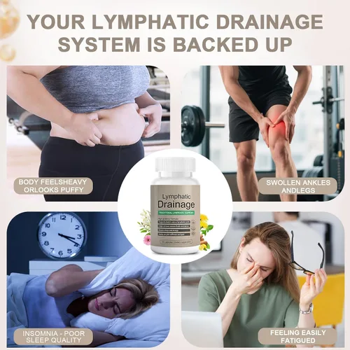 Vista 5 de Cápsulas de drenaje linfático: suplemento de drenaje linfático para la salud inmune y el equilibrio de líquidos, con equinácea, diente de león