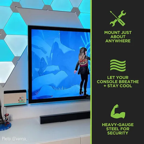 Vista 5 de HIDEit Mounts Switch Wall Mount - American Company, Steel Mount for Nintendo Switch and Nintendo Switch OLED to Safely Store Your Switch Console