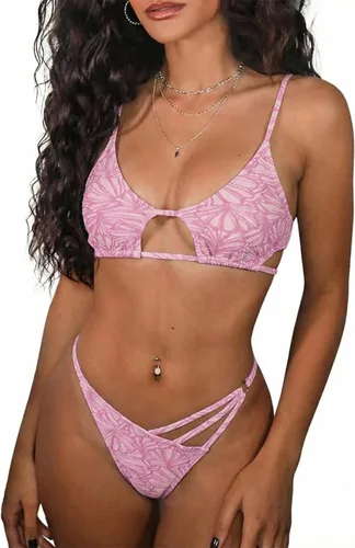 Vista 45 de ZAFUL Conjunto de bikini sexy de dos piezas para mujer 2-Multicolor