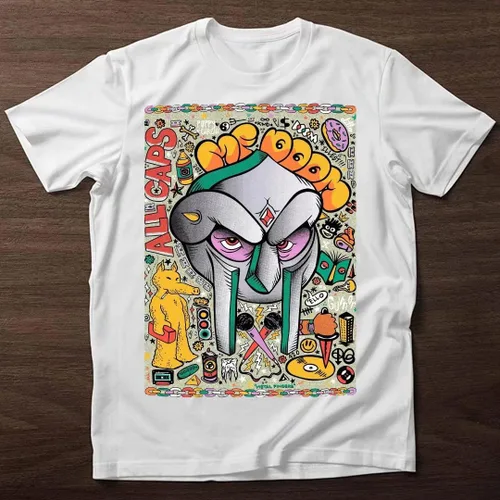 Vista 3 de MF Doom Camiseta de rapero de música hip hop, camiseta de manga corta para hombre, regalo vintage
