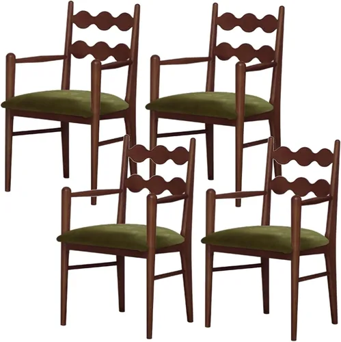 Vista 43 de Sillas de comedor tapizadas, silla de cocina con respaldo, silla de sala de estar con brazos versátil asiento de comedor de granja, sillas