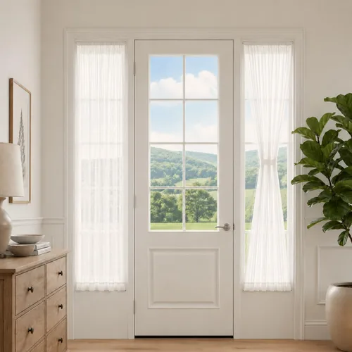 Vista 20 de Aquazolax - Cortinas transparentes para puerta y ventana gris - Cortinas con bolsillo para barra de 25 x 40 pulgadas para puertas de cristal