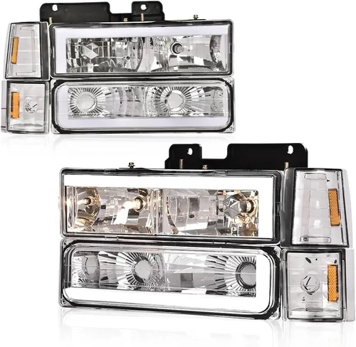 Vista 25 de GRAND ORANGE Headlights Compatible with Ford F150 Bronco 1992-1996 Chrome