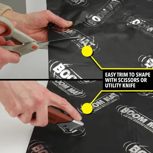 Vista 10 de Design Engineering Material Amortiguador Boom Mat XL 4mm 12.5" x 24" (5 Hojas) 050222 Automotive Sound Deadening Mat Reduces Road & Engine
