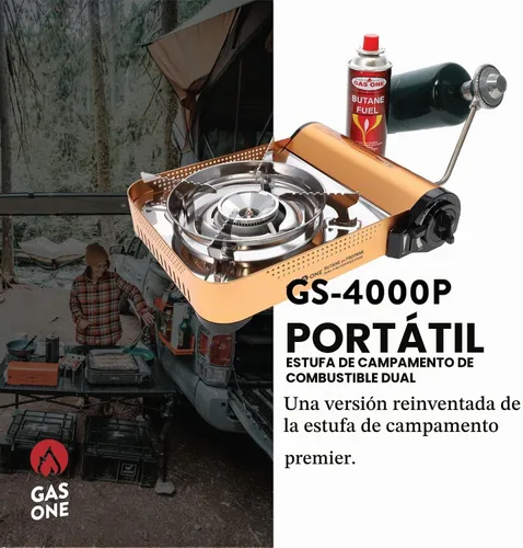 Vista 2 de Gas ONE GS-4000P - Estufa de campamento - Estufa de propano o butano de primera calidad con práctica funda de transporte - Patentada - Ideal