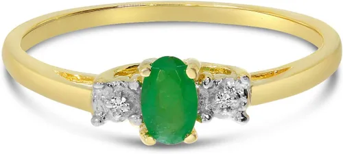 Vista 7 de Direct-Jewelry Anillo de diamantes y esmeralda en oro amarillo de 14 K
