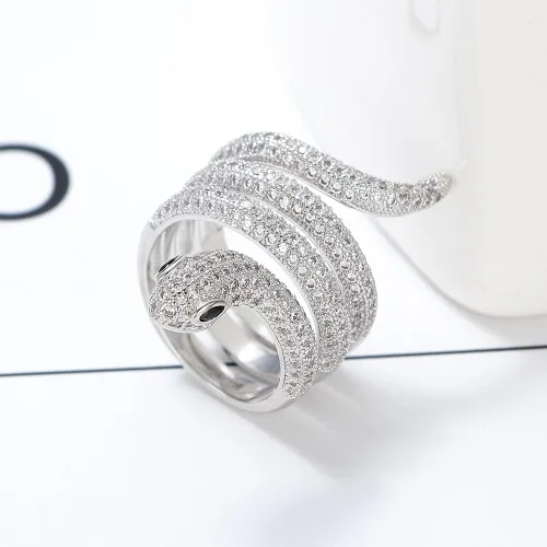 Vista 4 de Kemstone Original - Anillo de cristal trenzado para mujer chapado en plata tamaño 6 7 8 9
