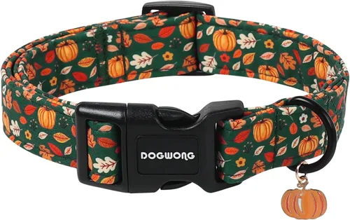 Vista 17 de DOGWONG Collar de Algodón para Perro, Collar para Perro de Cuadros Azules Resistente, Collar Suave y Duradero para Perro Macho, Lindo Collar de A