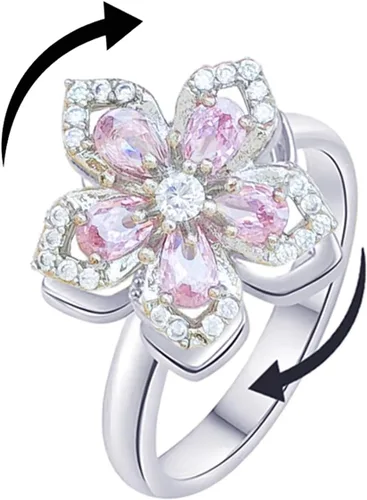 Vista 40 de Sunflower Ring Spinning Fidget Rings for Anxiety Open Adjustable Spinner Sun Ring Creative Relieving Stress Rotating Jewelry