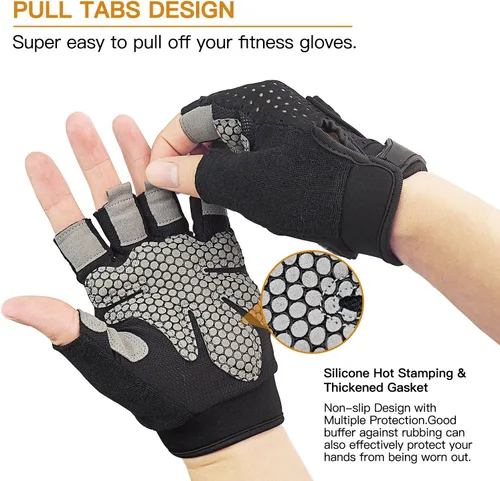 Vista 3 de Workout Gloves Weight Lifting Gloves Palm Support Protection for Men Women, Exercise Gloves Sports for Training, Fitness, Gym