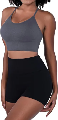 Vista 6 de Sykooria Paquete de 3 sujetadores deportivos con tiras para mujer, sexy, entrecruzados, para yoga, correr, atletismo, gimnasio, entrenamiento