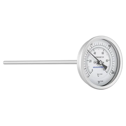 Vista 10 de MEASUREMAN Olla Completamente de Acero Inoxidable, Hervidor, Termómetro de Dial Bimetálico para Elaboración, Dial de 3 Pulgadas, Vástago de 2-1/2