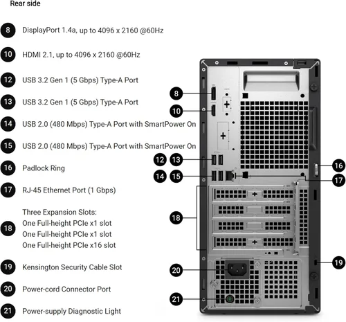 Vista 4 de Dell Computadora de escritorio Tower para negocios y hogar, OptiPlex de próxima generación, procesador Intel de 4 núcleos de 14ª generación, memoria