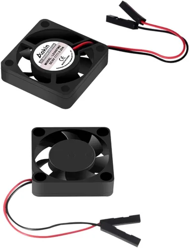 Vista 5 de Aokin Ventilador de refrigeración Raspberry Pi DC 5V/3.3V Ventilador de refrigeración de CPU sin escobillas con tornillos para Raspberry Pi 4 B, Pi