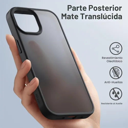 Vista 3 de JETech Funda mate para iPhone 15, color negro