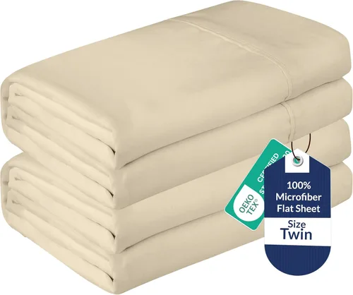 Vista 63 de Royale Linens Juego de 6 sábanas encimeras a granel, sábanas superiores, microfibra suave de 1800, resistente a las arrugas y a las manchas