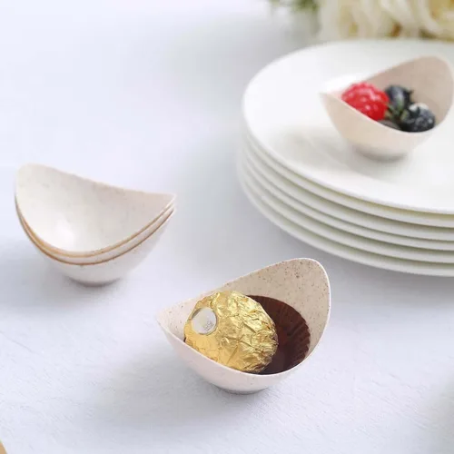 Vista 8 de Efavormart - Paquete de 24 tazas de postre de fibra de trigo ecológicas de 3 pulgadas, cuencos biodegradables para helado