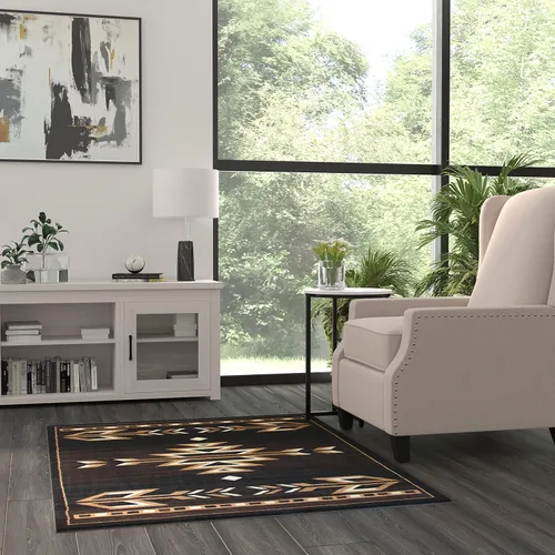 Vista 8 de Masada Masada Rugs Southwest - Alfombra nativa americana de 2 x 3 pies, color verde