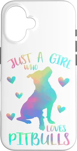 Vista 32 de Just a Girl Who Loves Pitbulls Watercolor Cute Pitbull Case for iPhone 17