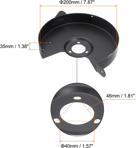 Vista 2 de HARFINGTON Rueda de molinillo de banco interior y exterior izquierdo, cubierta de protección de 7.87 pulgadas de acero al carbono con tornillo