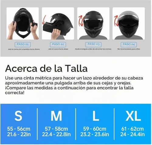 Vista 7 de CUTEY Full Face Motorcycle Helmet Lightweight Dual Visor DOT Approved Negro