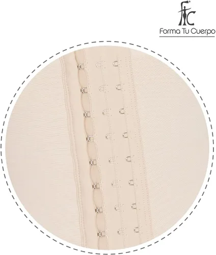 Vista 4 de Forma Tu Cuerpo, Faja Colombiana, Faja Pacifica Completo Bodyshaper con sujetador y 3 ganchos, recuperación poscirugía